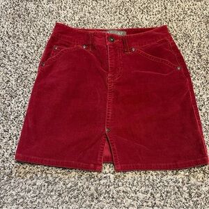 Vintage Red Corduroy Mini Skirt